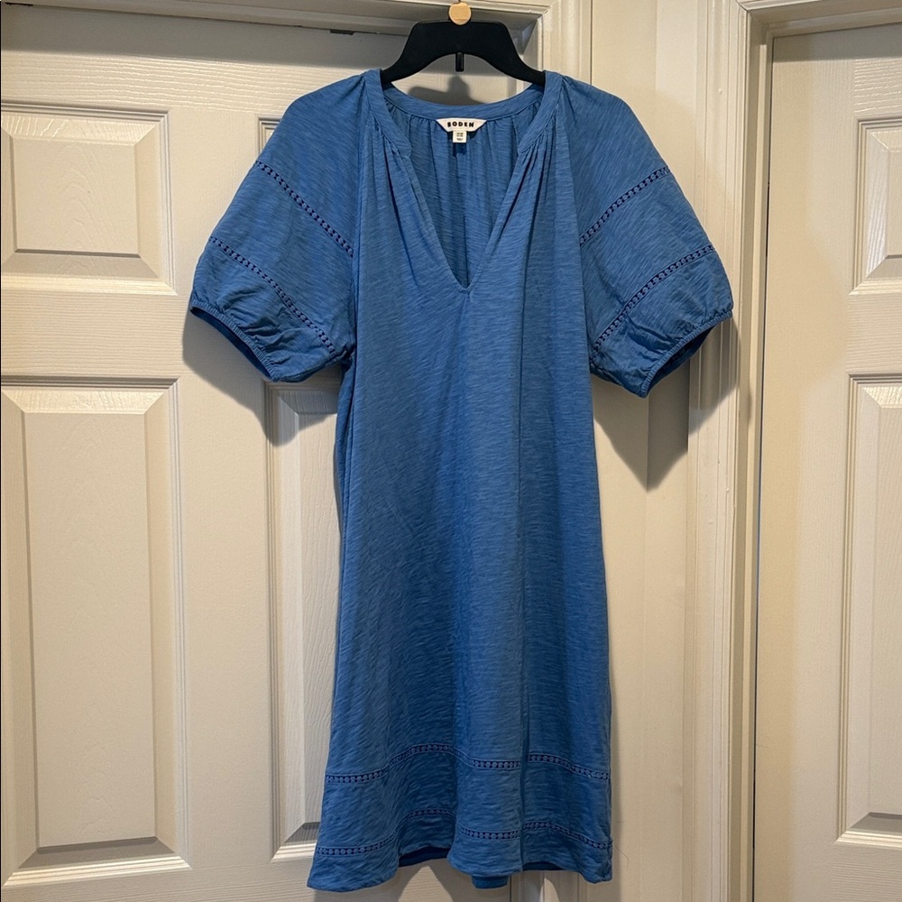 Joie Blue Short-Sleeve V-Neck Dress